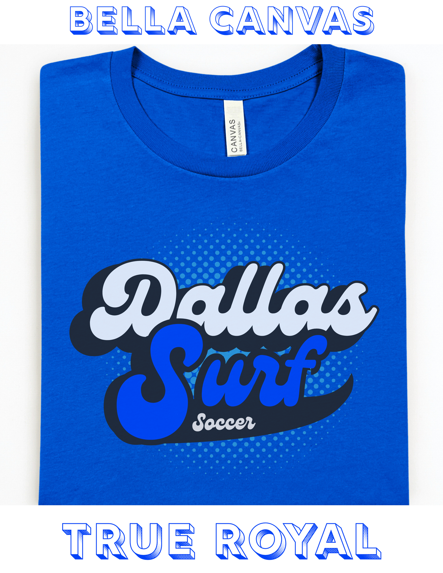 Retro Dallas Surf Hoodie, Crewneck, or Tee – Royal Blue