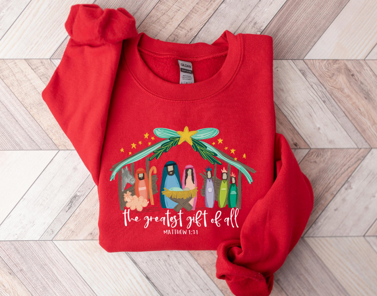 Greatest Gift of All Nativity Design Coquette Shirt