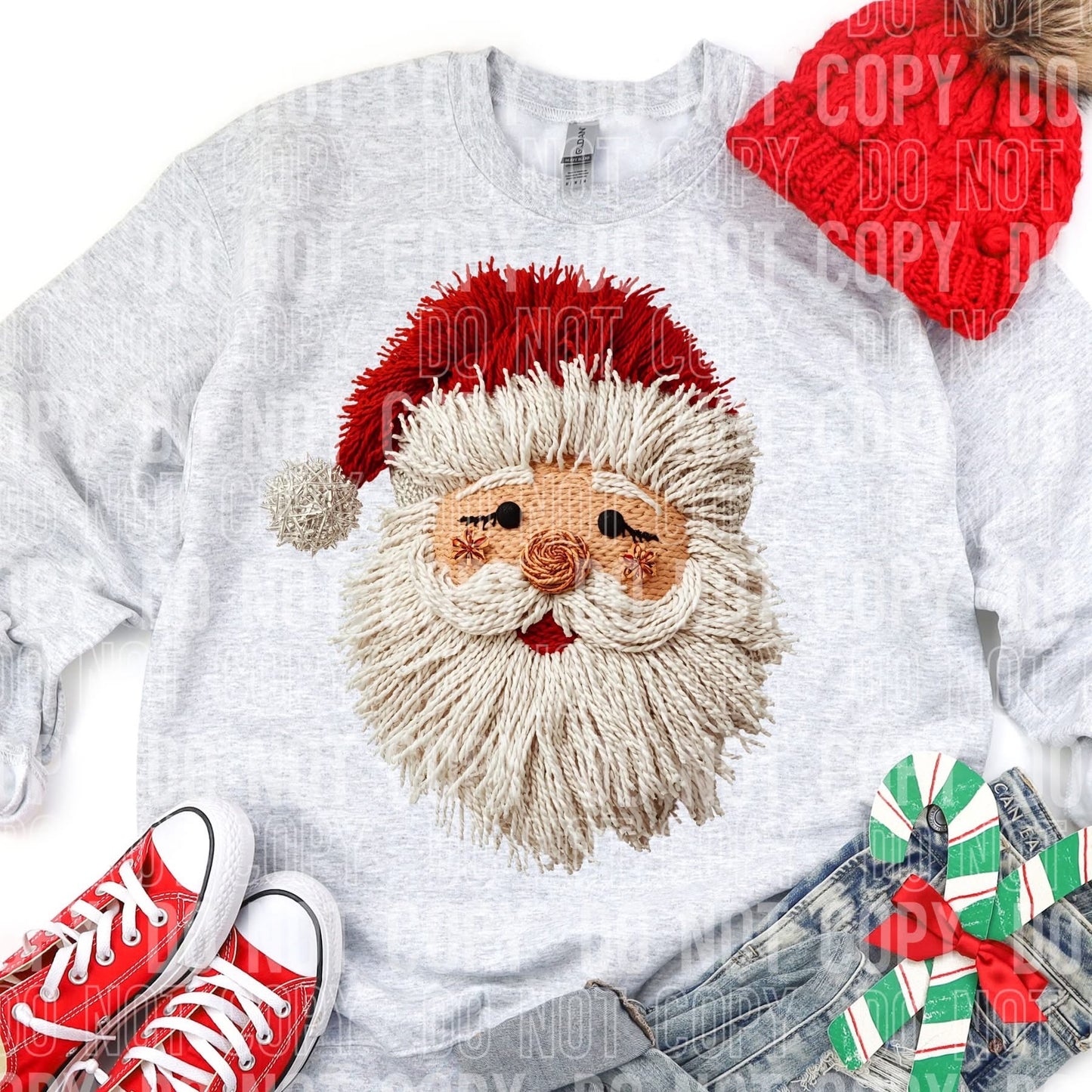 Shaggy Chic Santa Faux Yarn Tee
