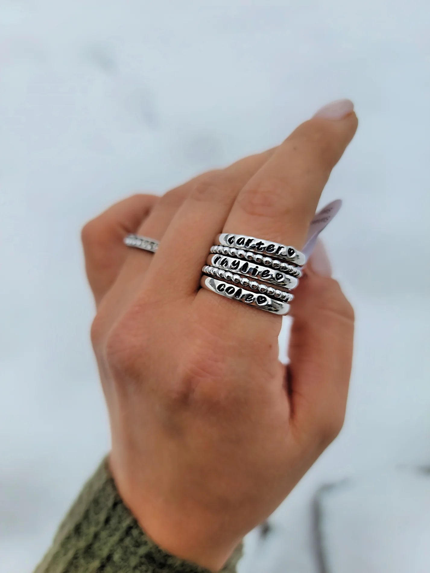 3mm Hand Stamped Stacking Ring