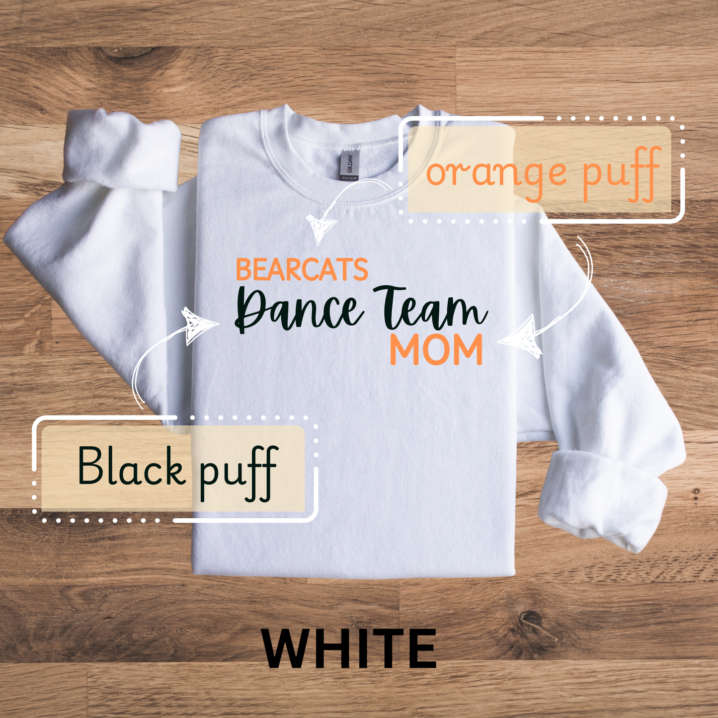 Bearcats Dance Team Mom Signature Puff Design Shirt