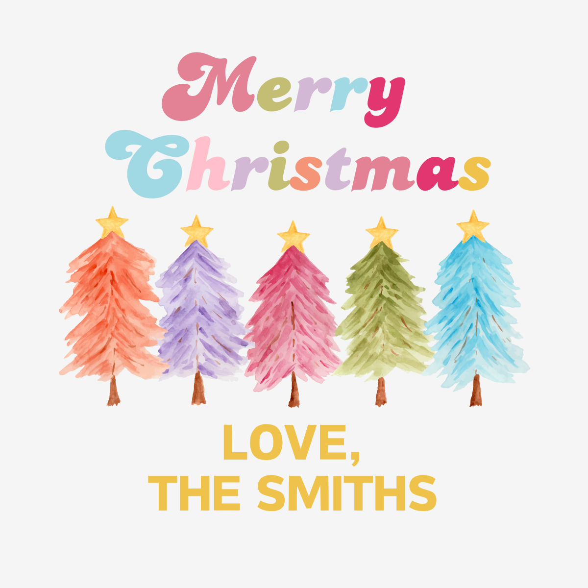 Modern Christmas Trees | Personalized Gift Stickers Tags