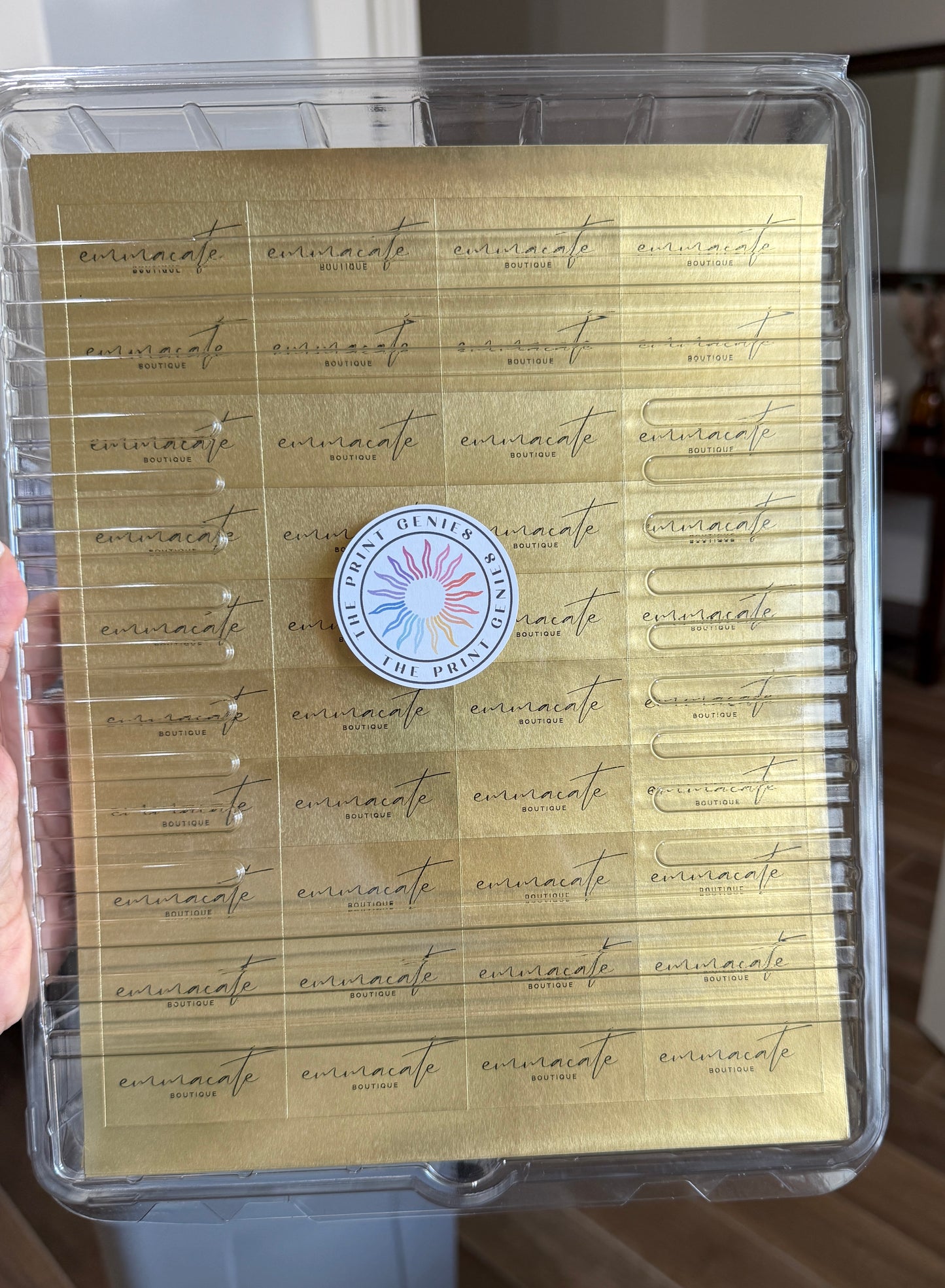 Custom Gold Foil Rectangle Sticker Labels 2"x1"