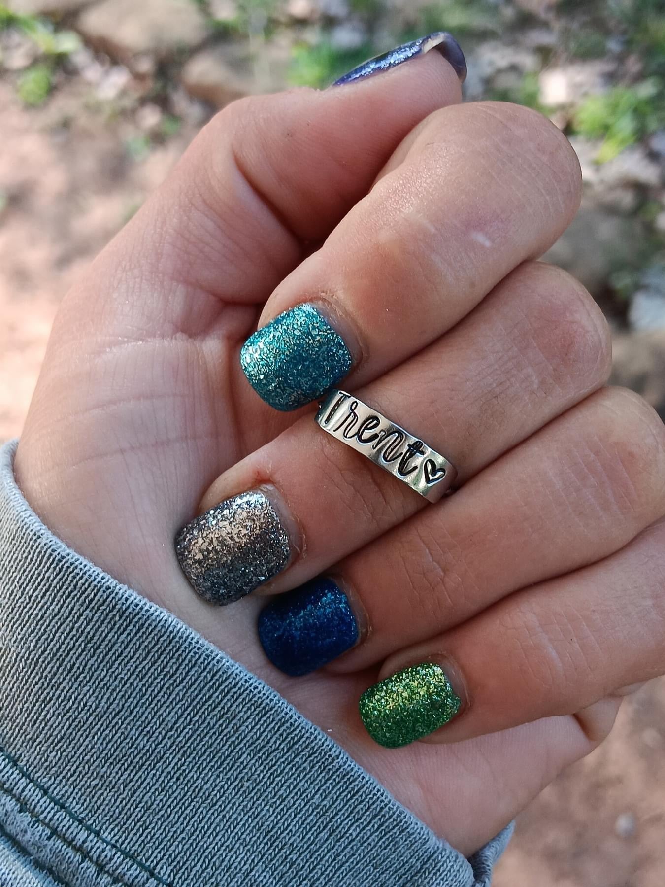 Plate Style Hand Stamped Ring
