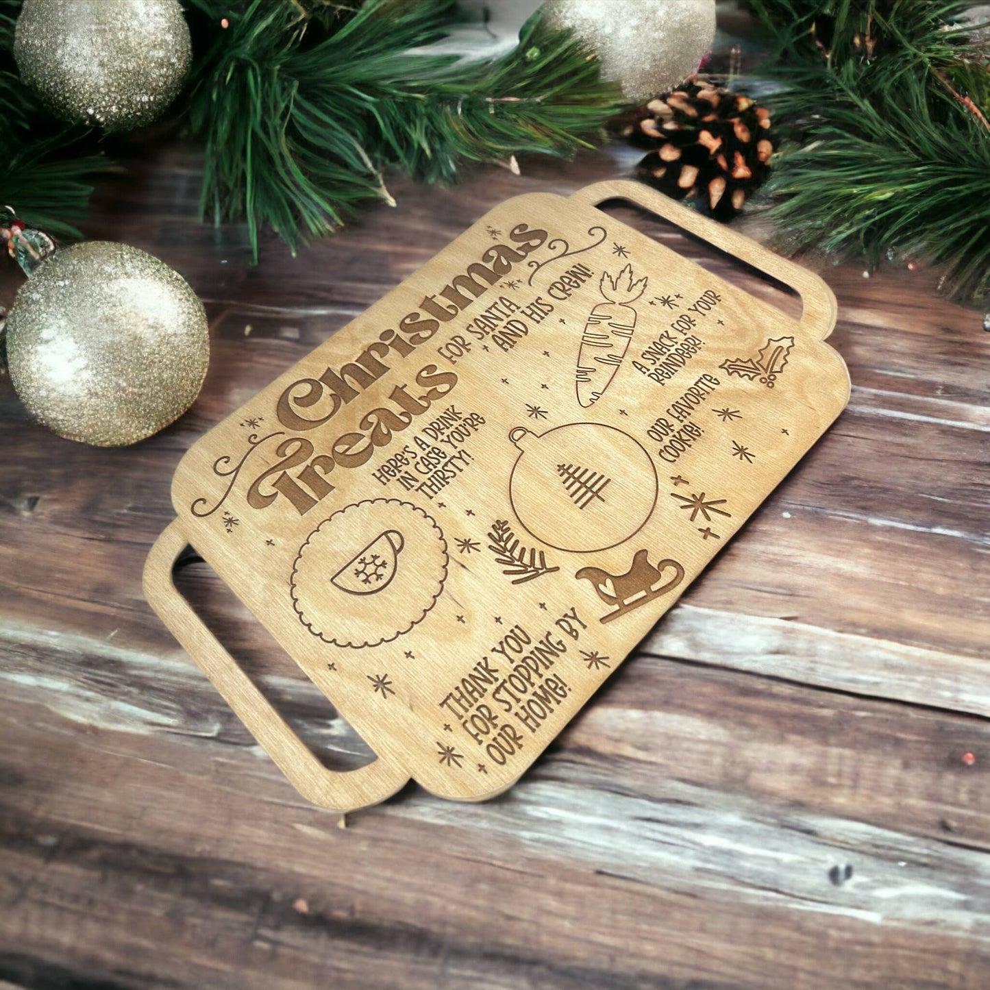 Santa's Milk and Cookie Christmas Tray