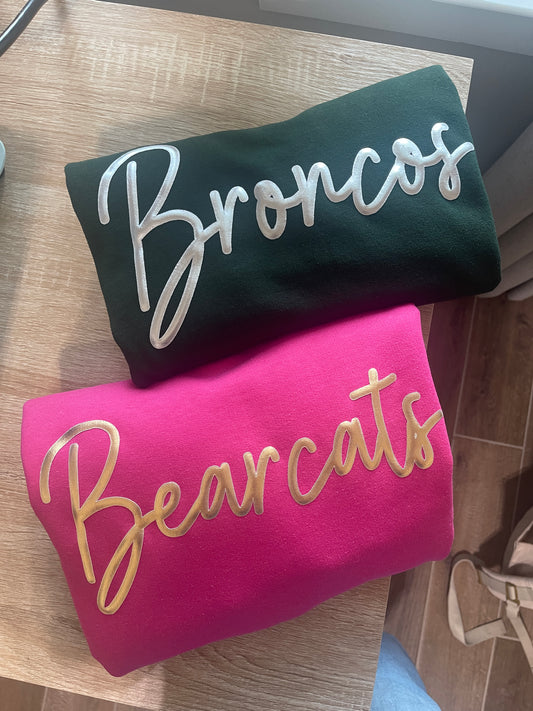 Custom 3D Puff Letter Crewneck Sweatshirt - YOU Personalize!