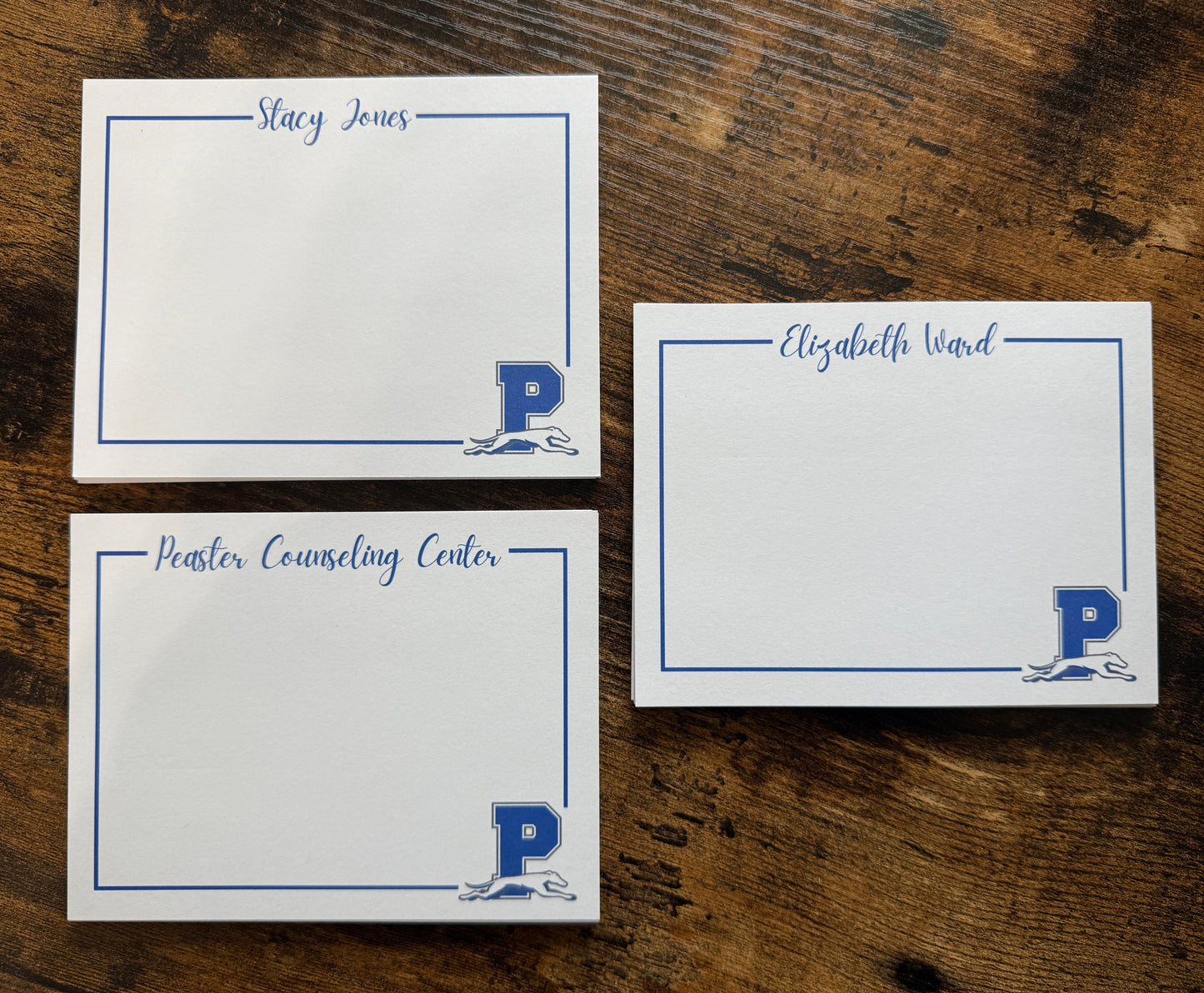 School/Company Branded Personalized Stationary Flat Cards with Envelopes