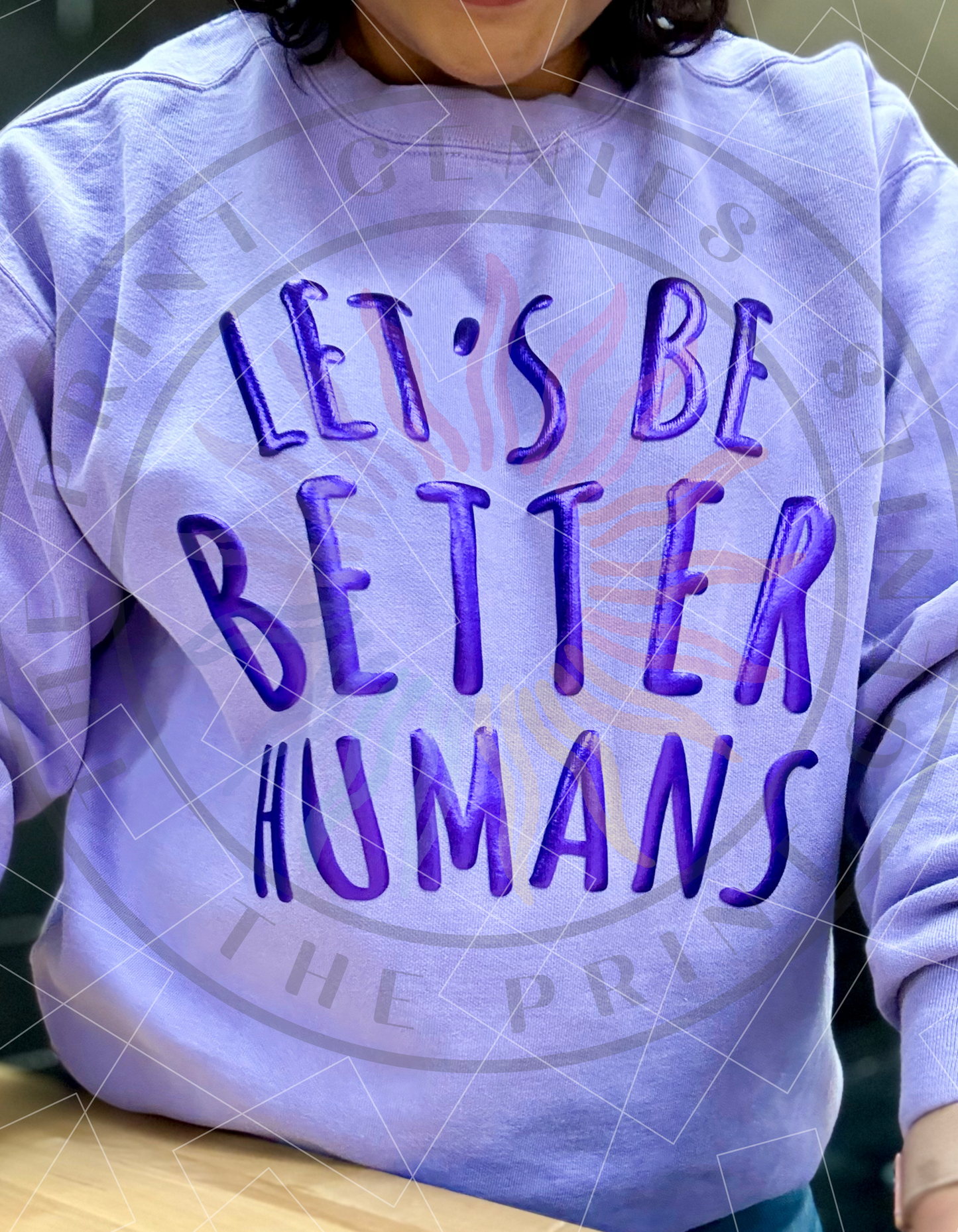 "Better Humans" - Metallic Puff Inspirational Sweatshirt