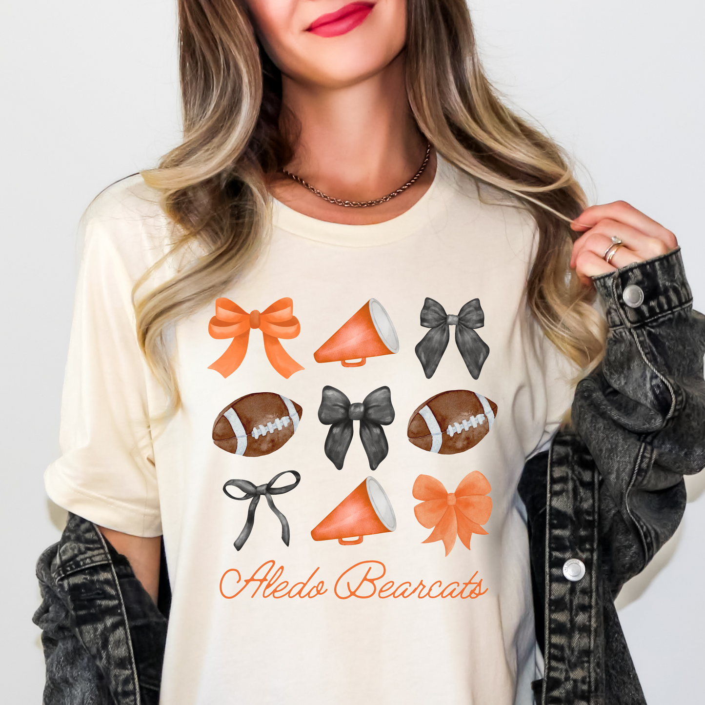 Bearcat Football Cheer Bow Babe Tee