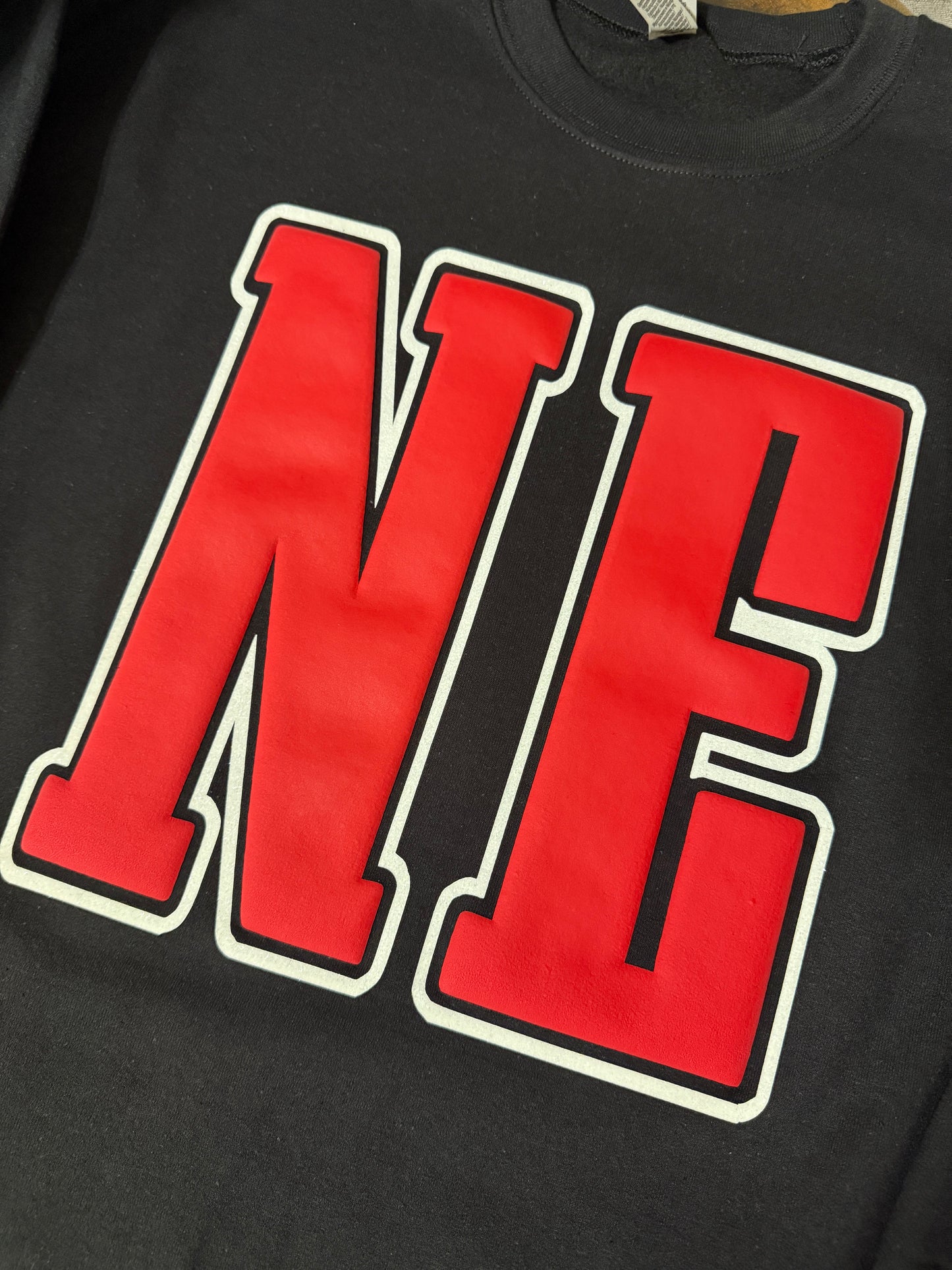 Cozy & Bold: Oversized Puff Glitter State Initial Sweatshirt