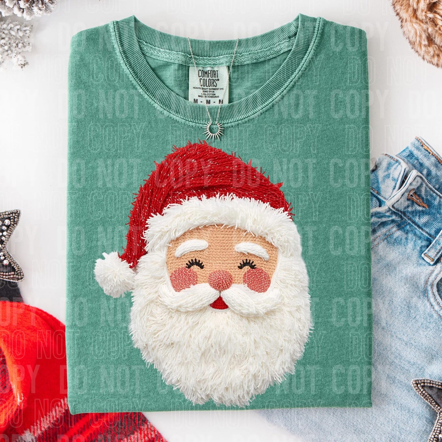Jolly Santa Faux Yarn Tee