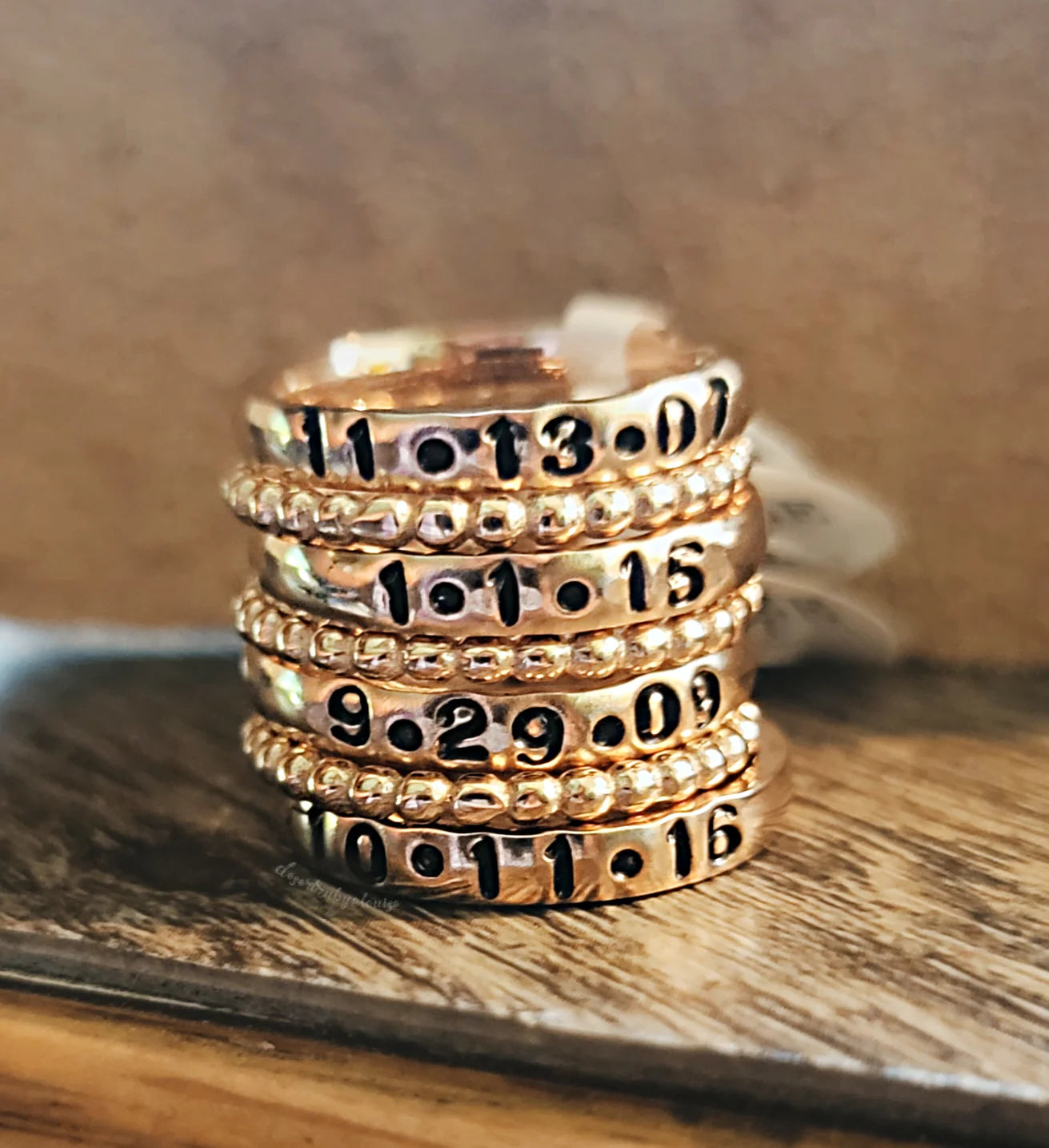 3mm Hand Stamped Stacking Ring