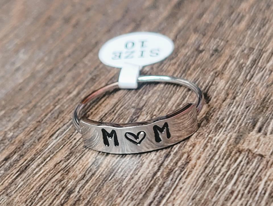 Plate Style Hand Stamped Ring