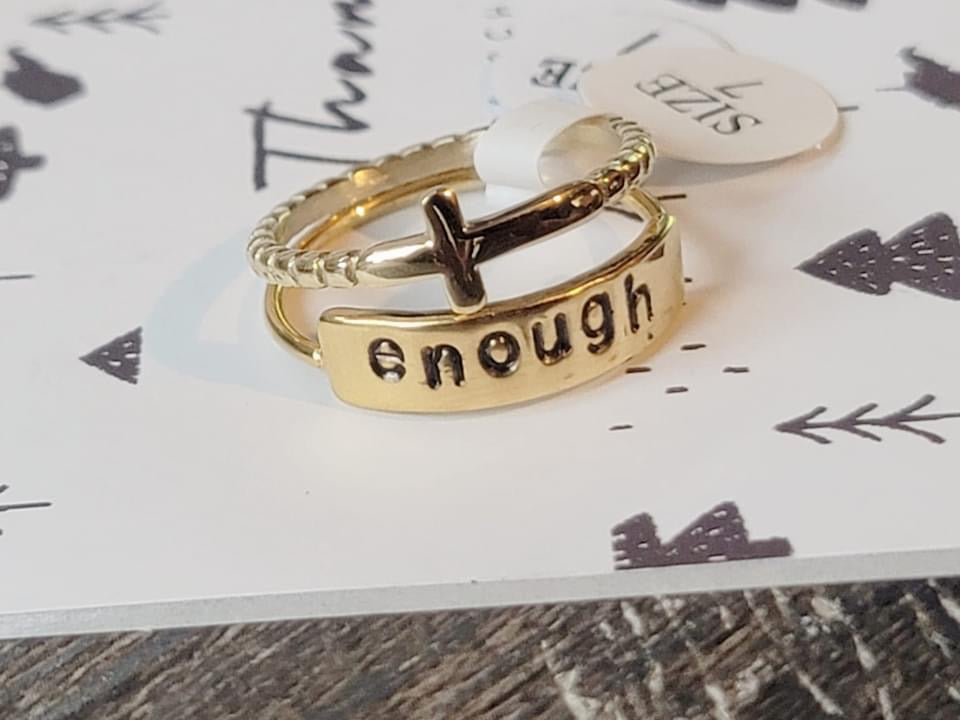 Plate Style Hand Stamped Ring
