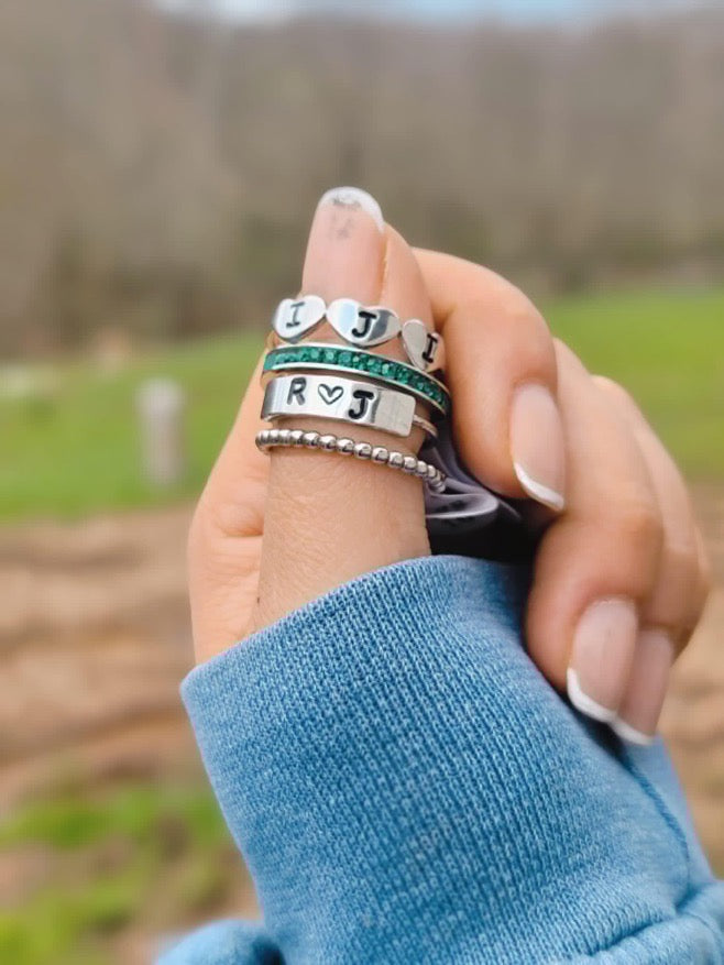 Plate Style Hand Stamped Ring