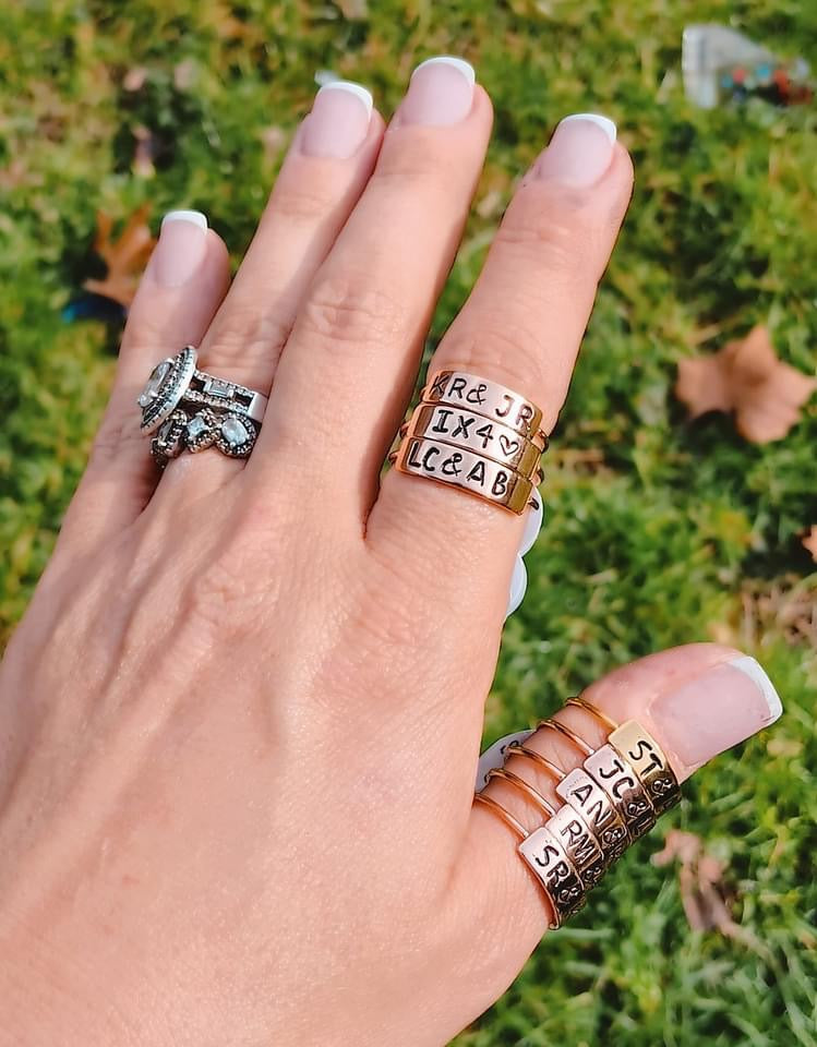 Plate Style Hand Stamped Ring