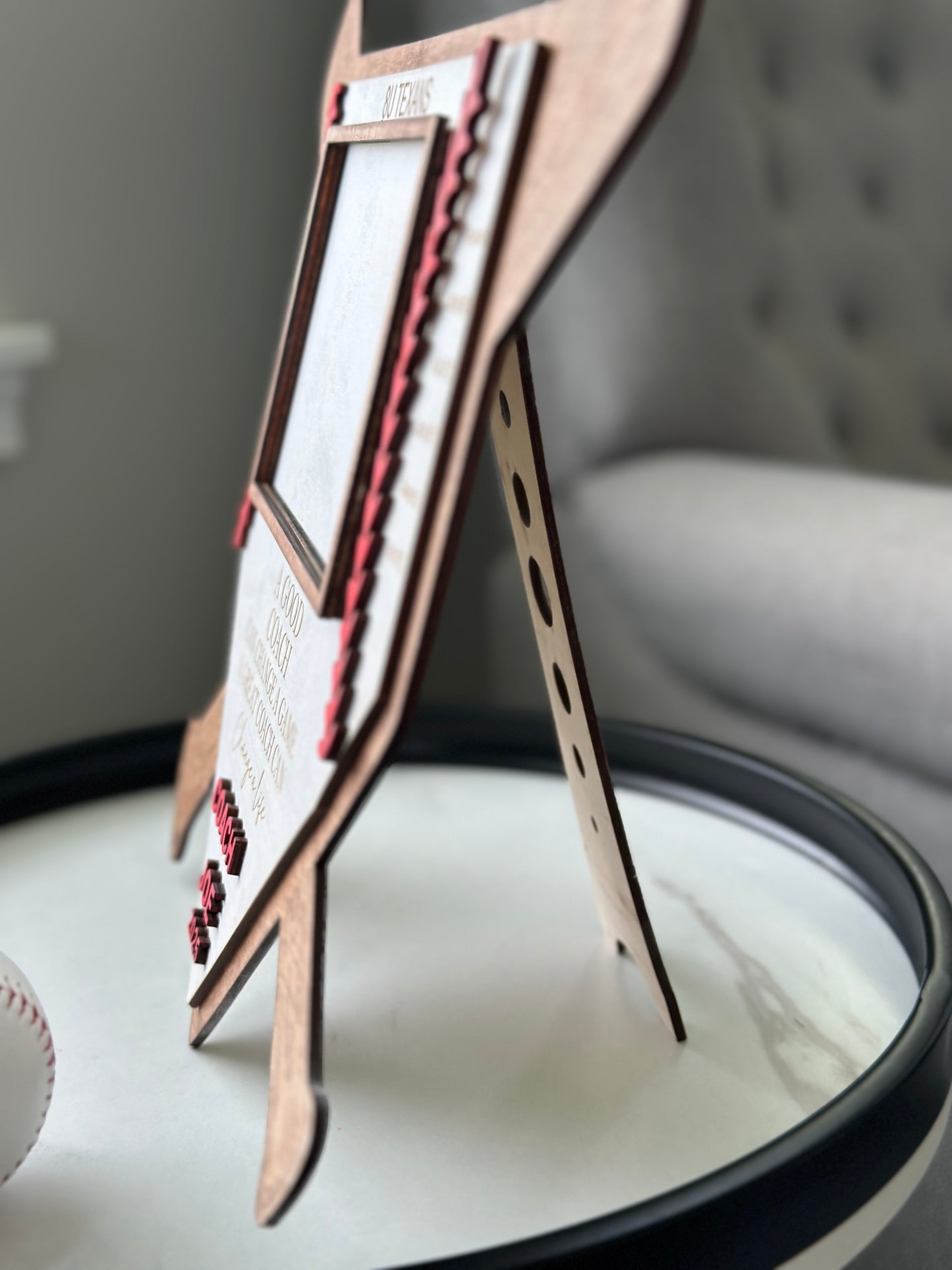 Personalized Baseball Coach Gift | Custom Team Photo Plaque | Home Plate Display