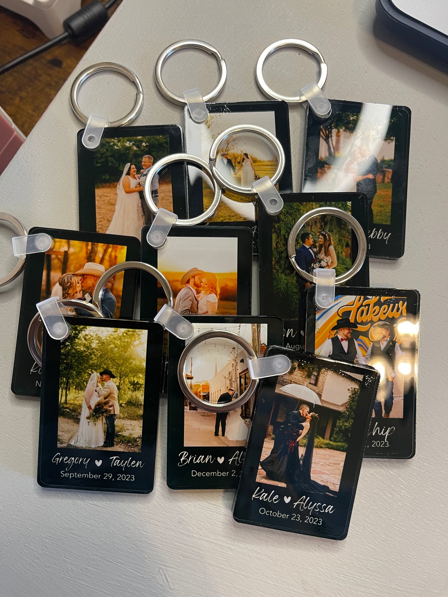 Custom Personalized Photo Keychain Wedding, Anniversary Gift