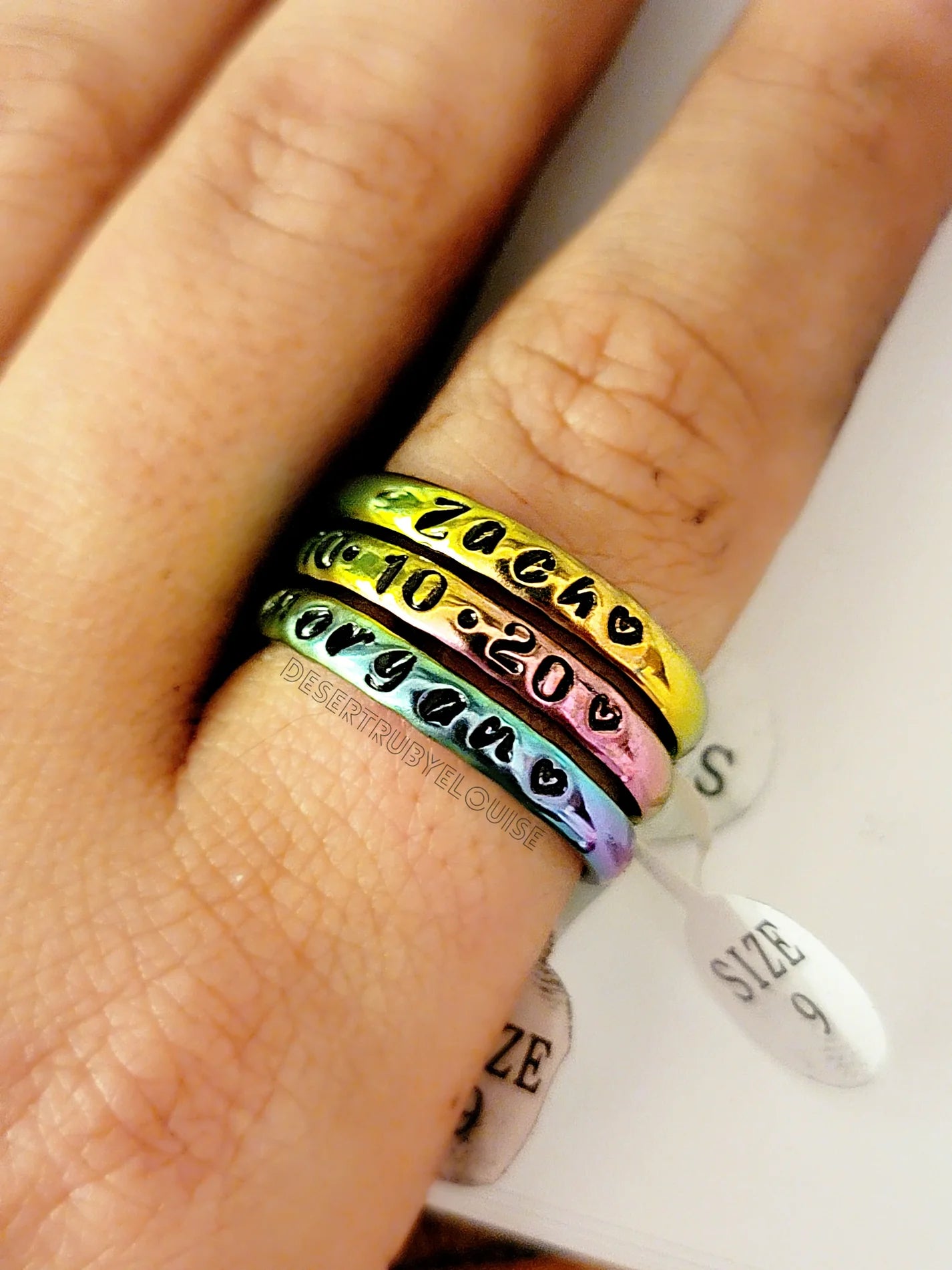 3mm Hand Stamped Stacking Ring