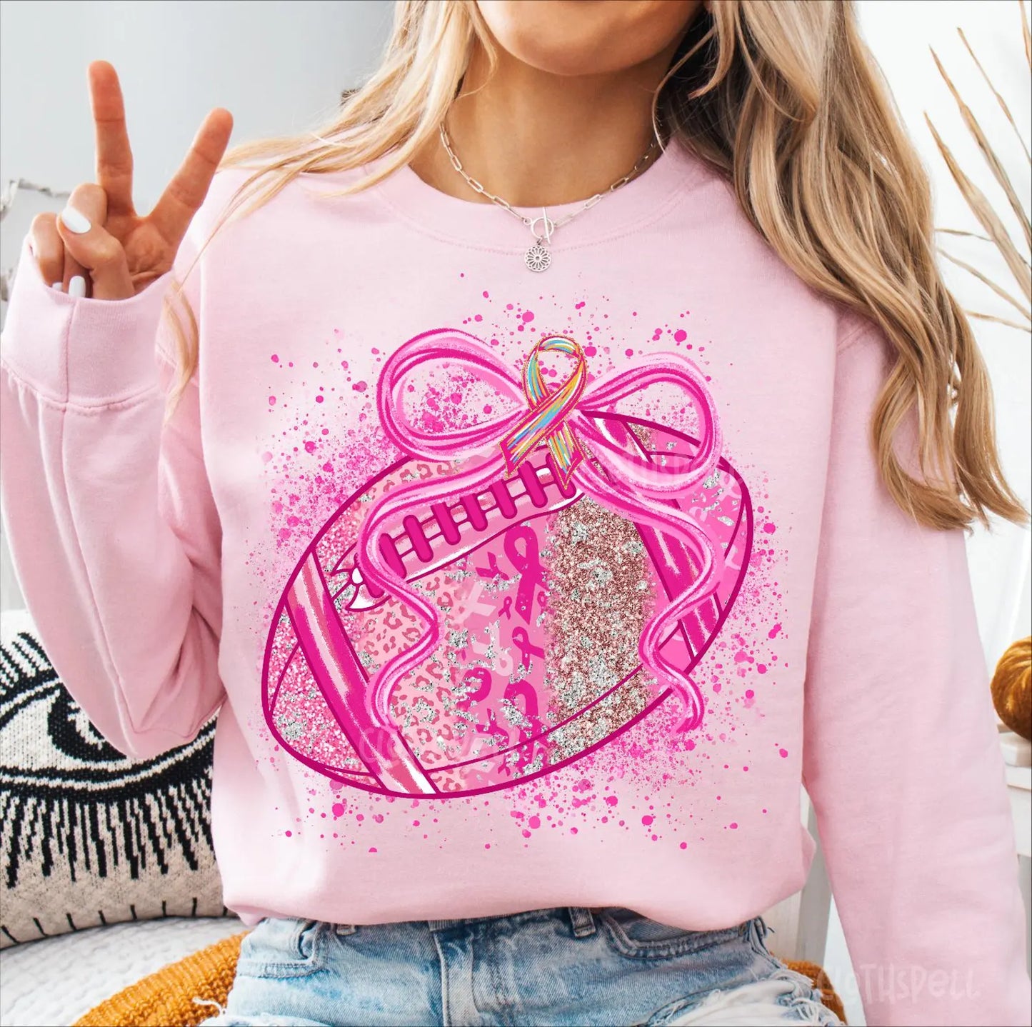 Sparkle Pink Out Football
