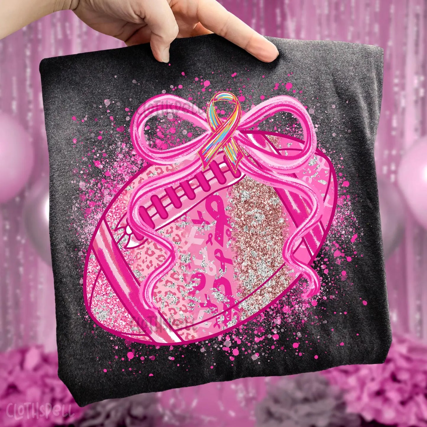 Sparkle Pink Out Football