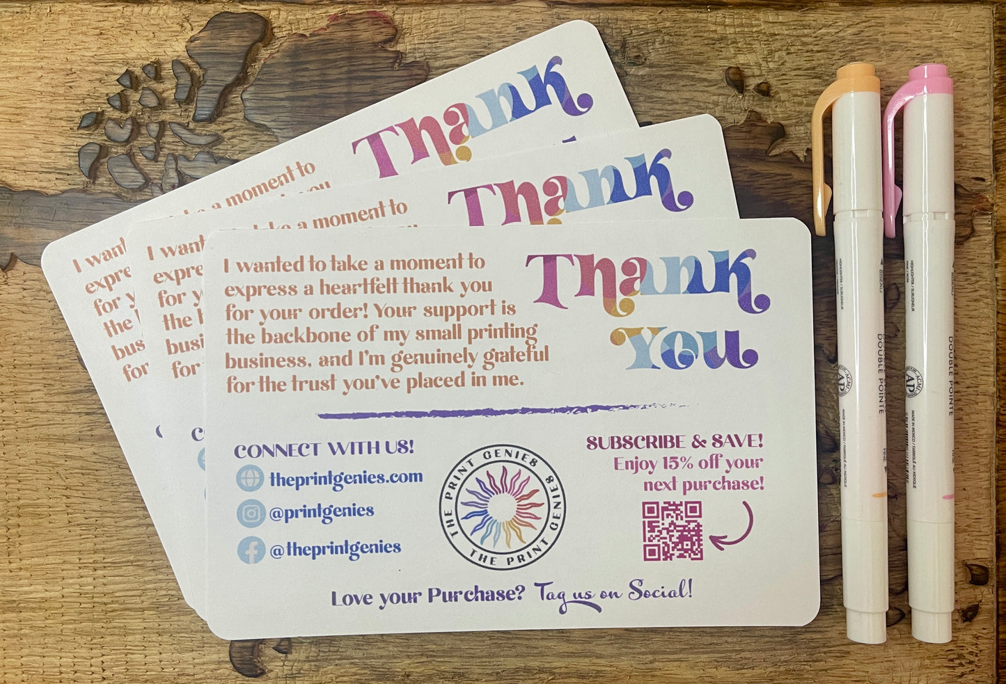 Custom Packaging Insert Cards 4x6
