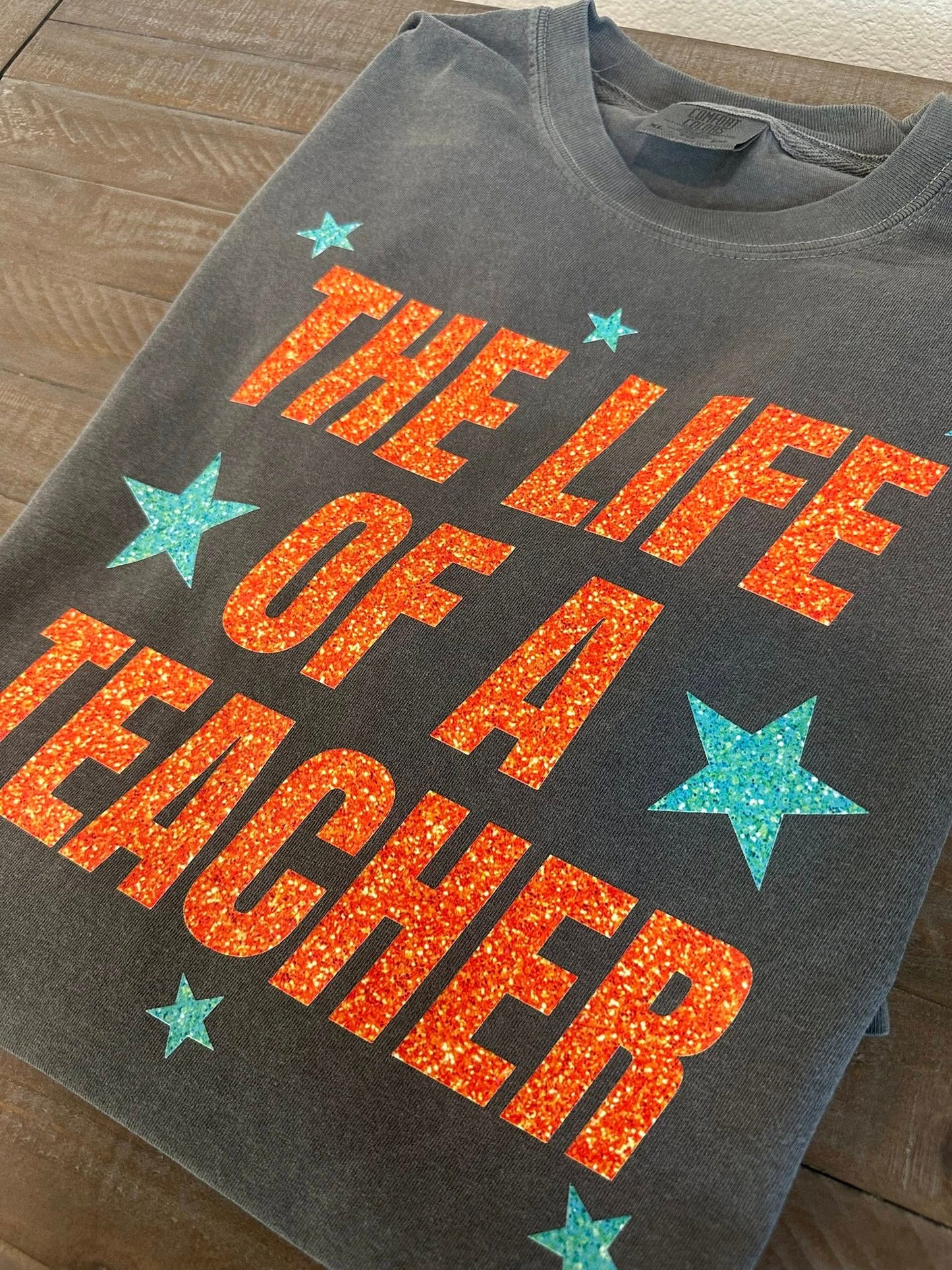 Teacher Era Faux Glitter Shirt