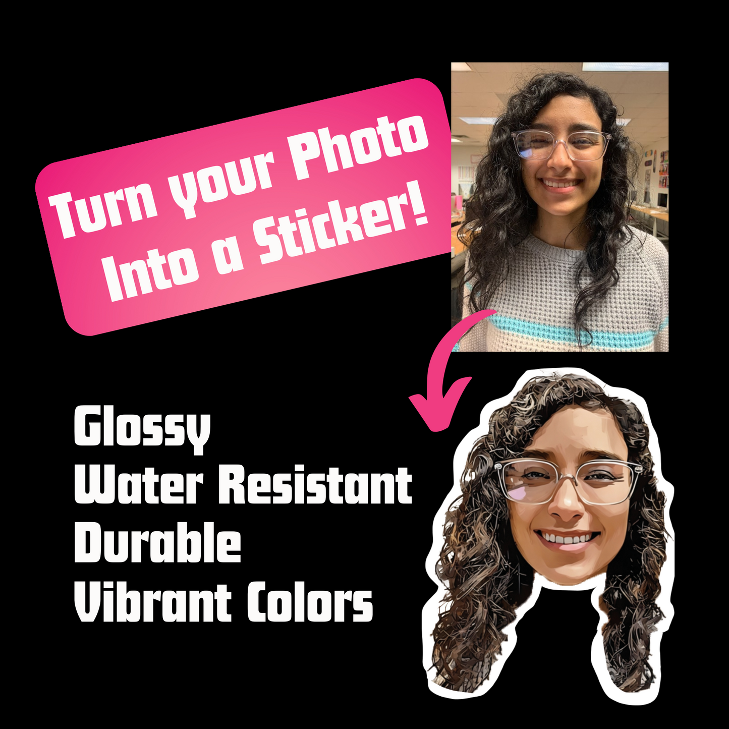 Custom Cartoonized Face Stickers