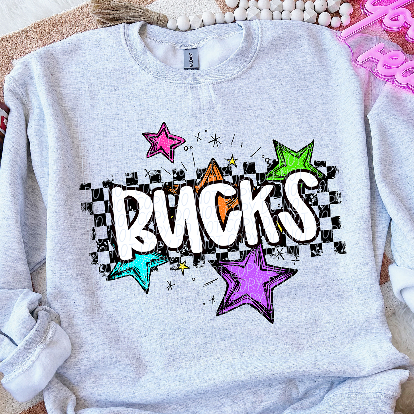 Bright Checkered Star Custom Mascots Shirt