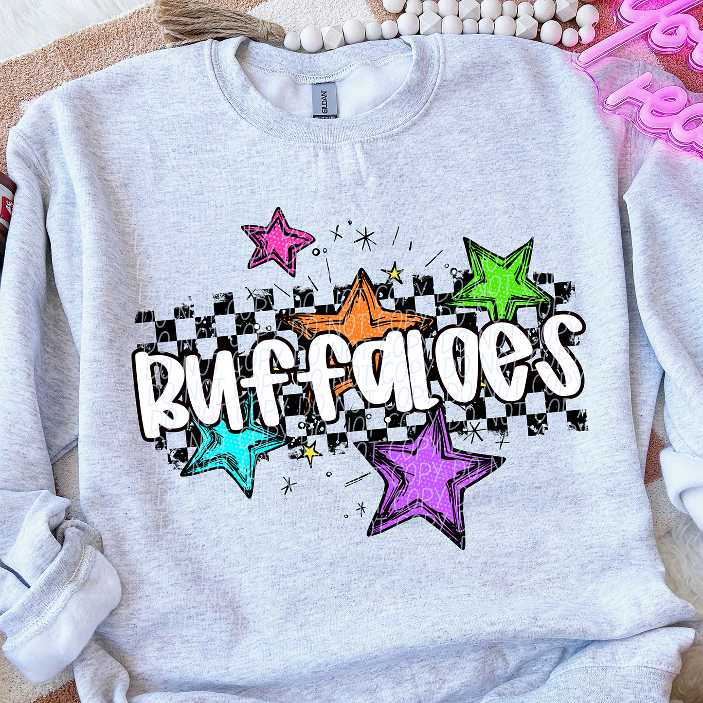 Bright Checkered Star Custom Mascots Shirt