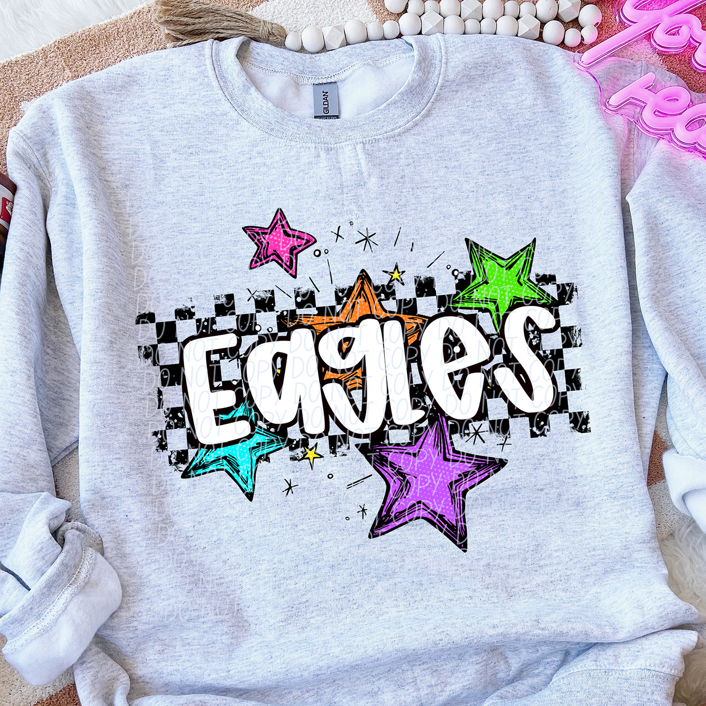Bright Checkered Star Custom Mascots Shirt