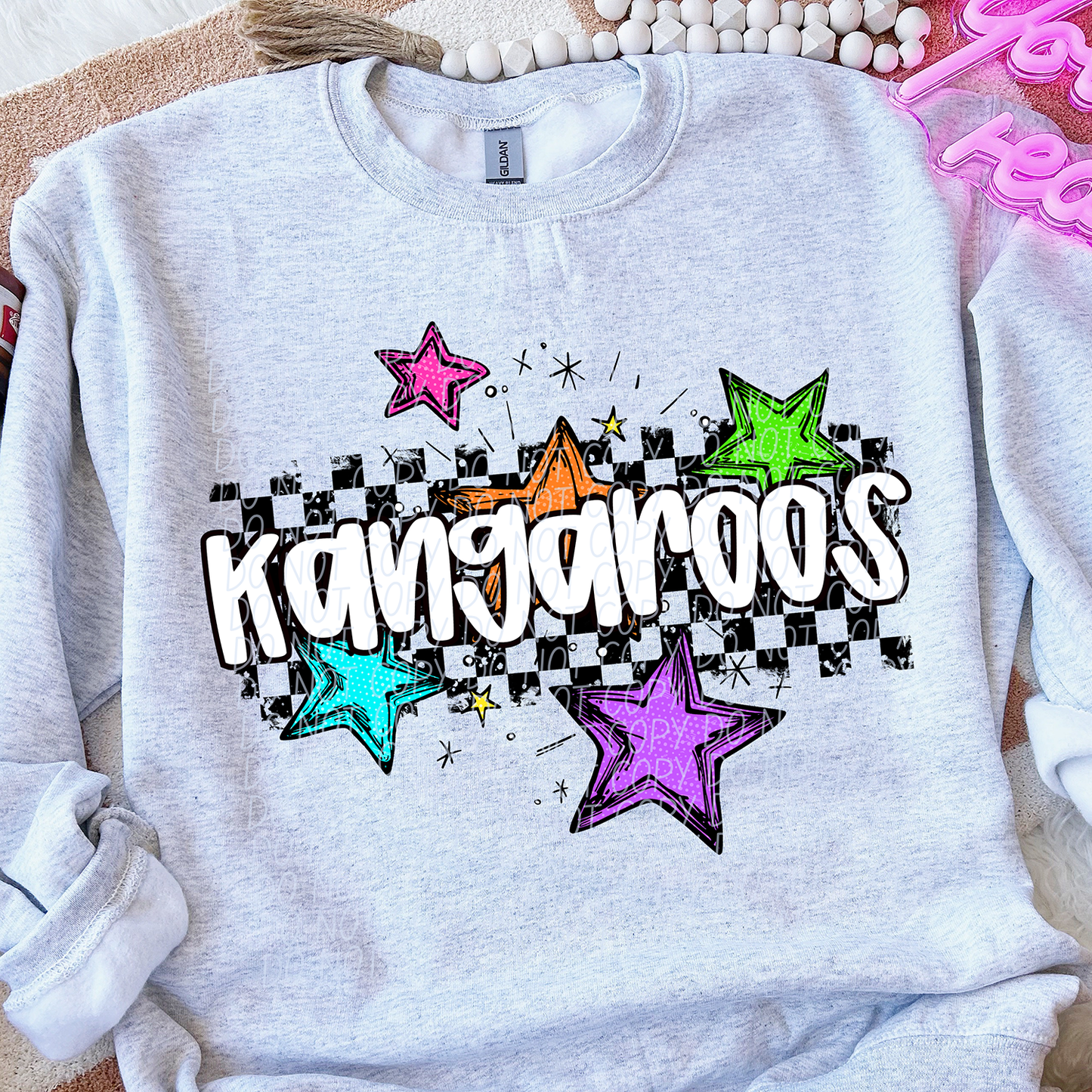 Bright Checkered Star Custom Mascots Shirt