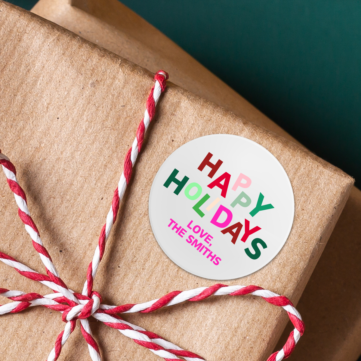 Fun Happy Holiday Personalized Gift Stickers