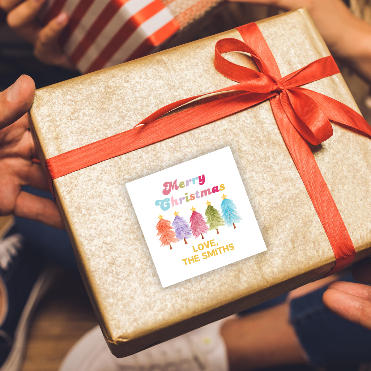 Modern Christmas Trees | Personalized Gift Stickers Tags