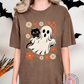 Retro Ghost & Cat Floral Halloween Tee