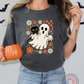 Retro Ghost & Cat Floral Halloween Tee