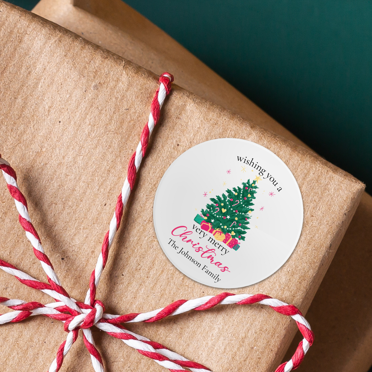 Classic Christmas Tree Personalized Gift Stickers