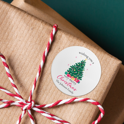 Classic Christmas Tree Personalized Gift Stickers
