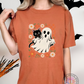 Retro Ghost & Cat Floral Halloween Tee