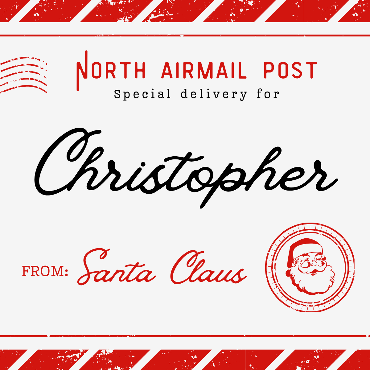 Vintage Santa Claus Christmas Personalized Gift Stickers - Set of 20
