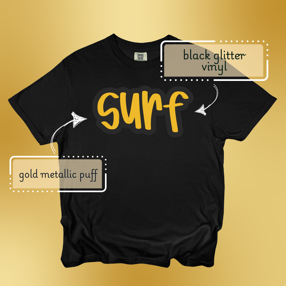 Black & Gold Shimmer Surf Tee