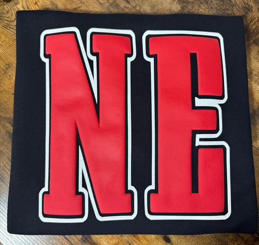Cozy & Bold: Oversized Puff Glitter State Initial Sweatshirt