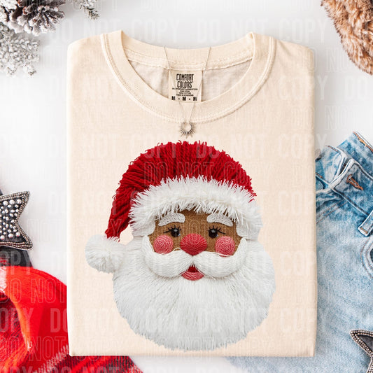 Rosy Cheeks Santa Faux Yarn Tee