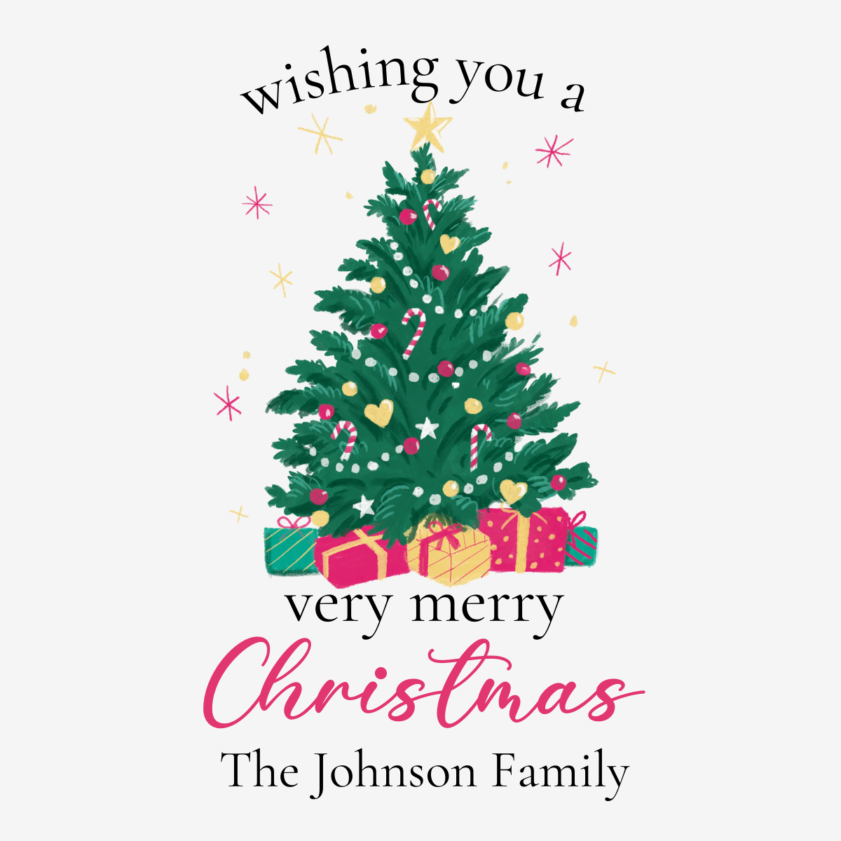 Classic Christmas Tree Personalized Gift Stickers