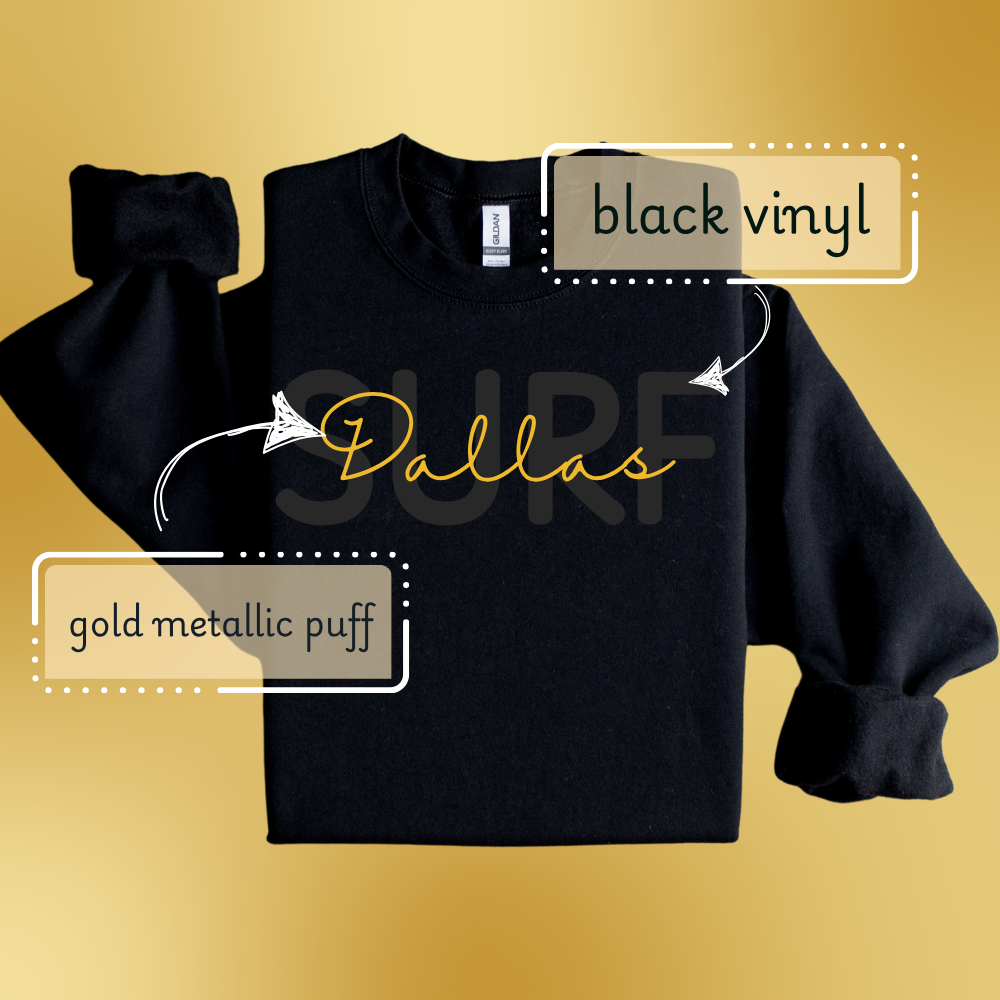 Black & Gold Metallic Surf Sweatshirt