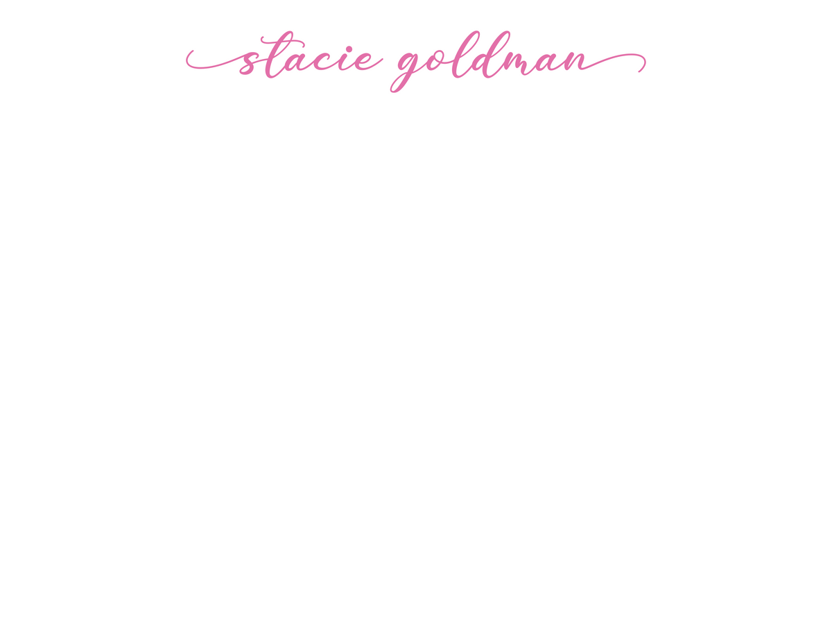 Scripted Style Personalized Stationary Flat Cards with Envelopes