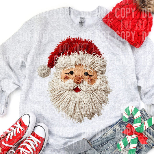 Shaggy Chic Santa Faux Yarn Tee