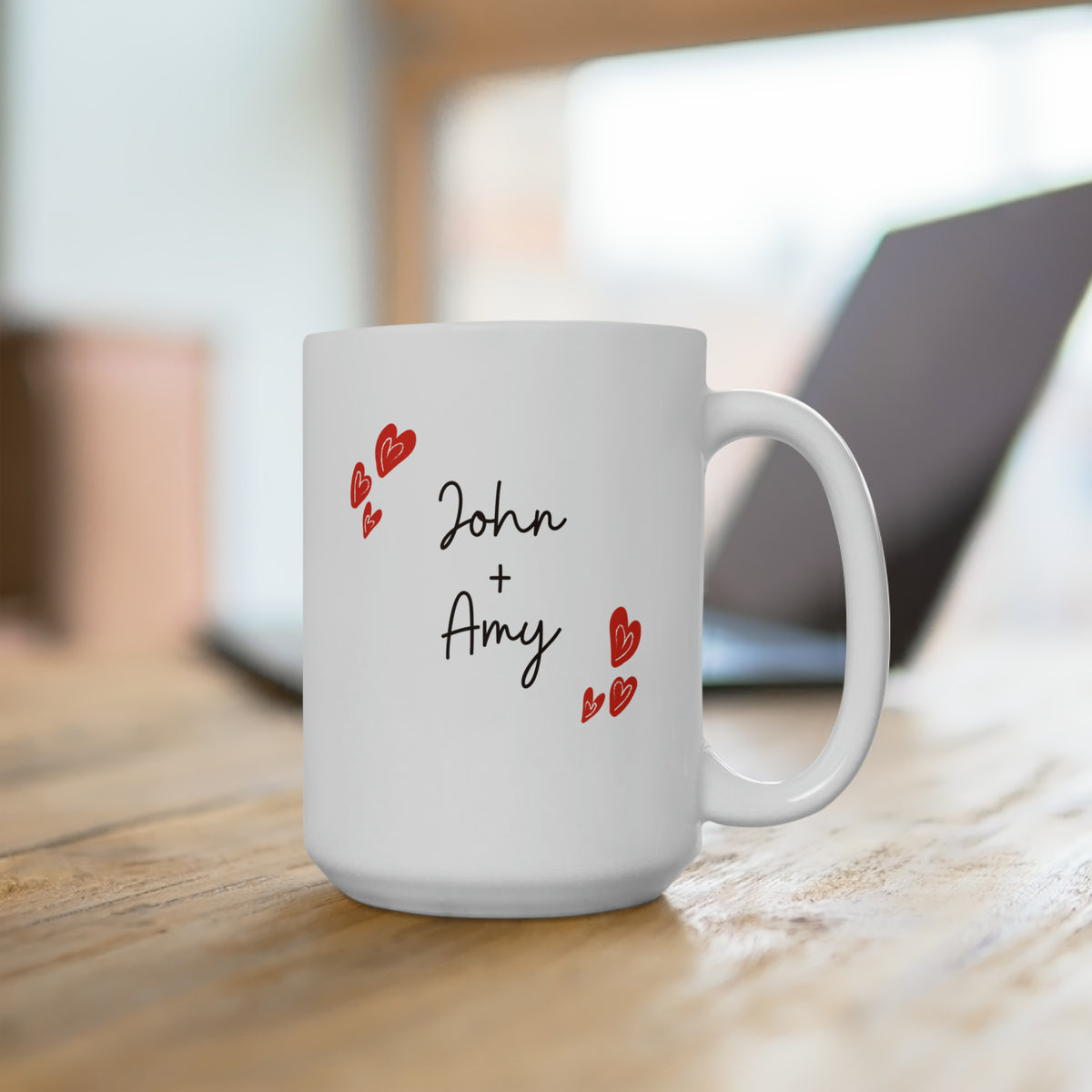Love Mug Couples Photo with Names Personalized Mug 15oz