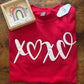 White 3D Puff Valentine's Day Design Shirt | XOXO Design