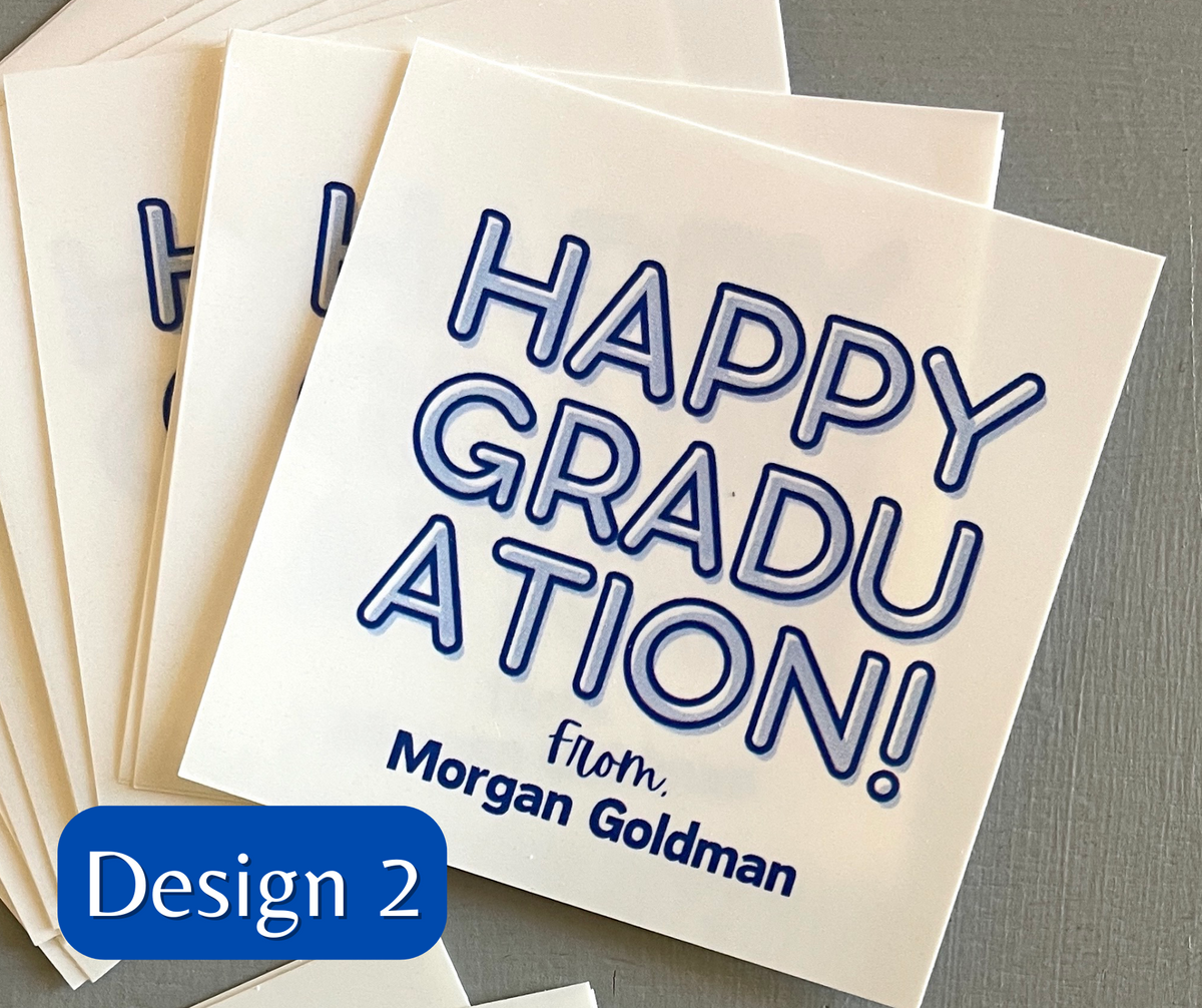 Personalized Gift or Sticker Tags: Happy Graduation Design
